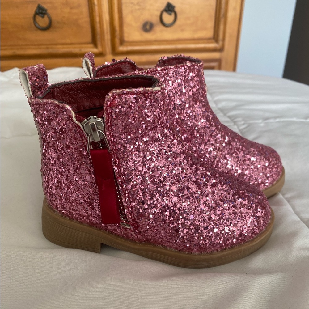Toddler glitter ankle boots